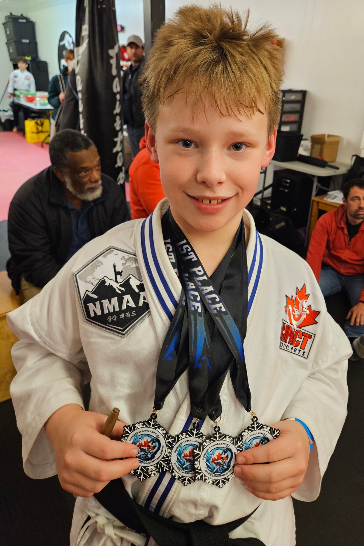 Young martial artist with medals Young martial artist with medals