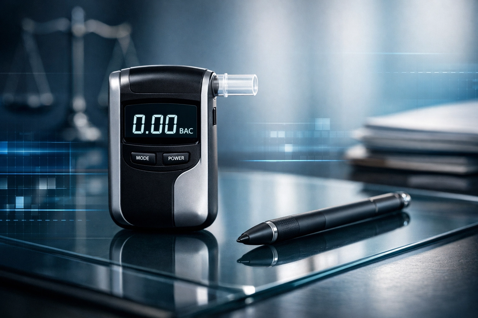 Modern breathalyzer and legal tools used by Virginia Beach DUI lawyers to challenge BAC evidence results.