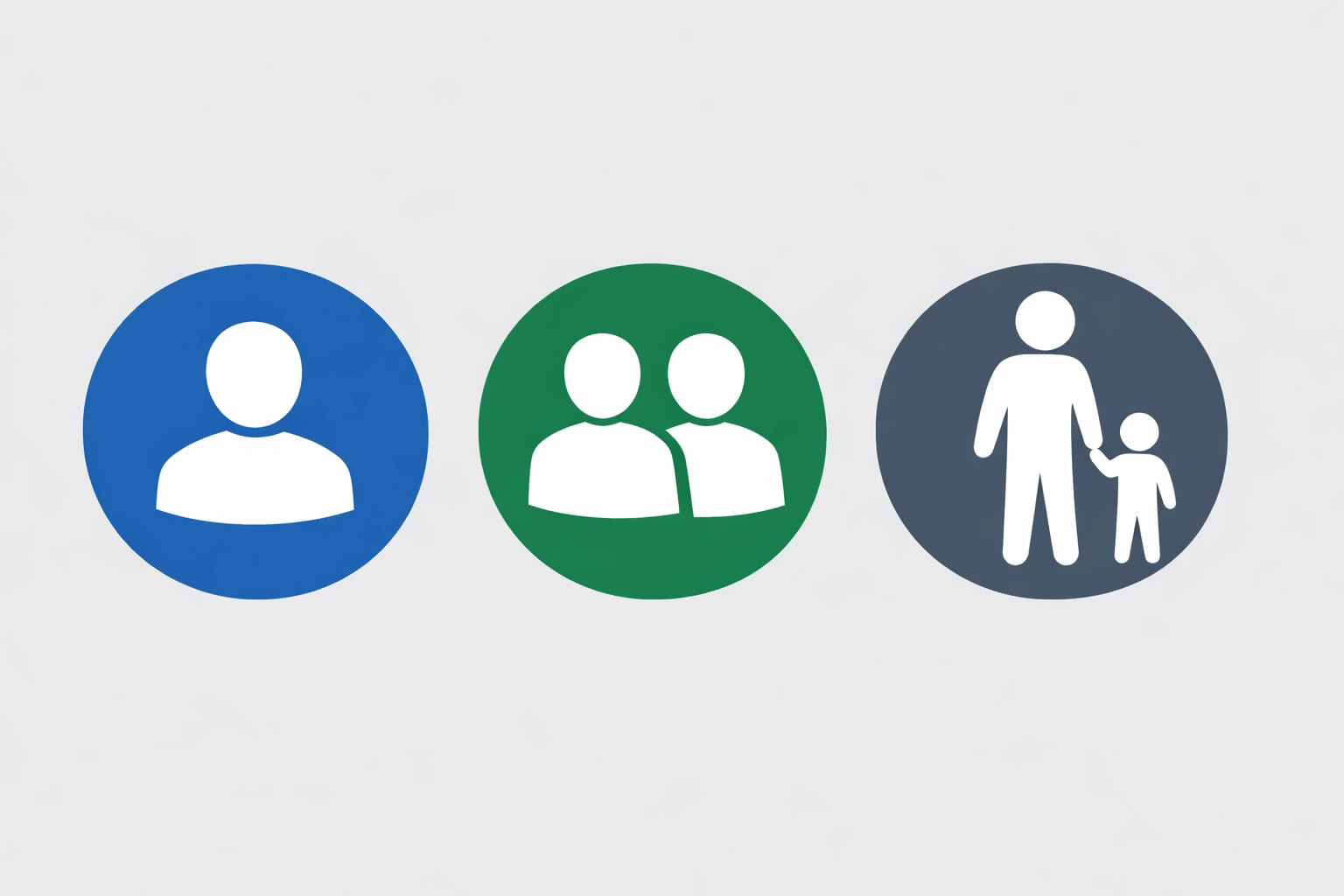 Icons representing different tax filing statuses to help taxpayers choose the correct option for their refund.