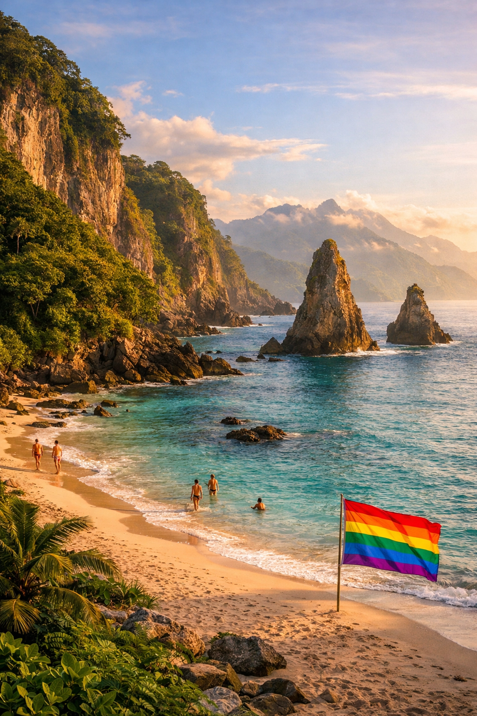 Grumari coastal cliffs and pristine beach at Abricó gay naturist destination Rio