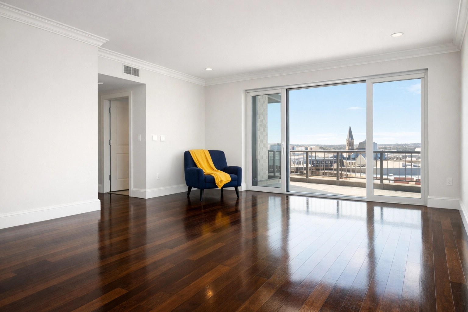 Pristine empty apartment after professional move-out cleaning Worcester for a security deposit refund.