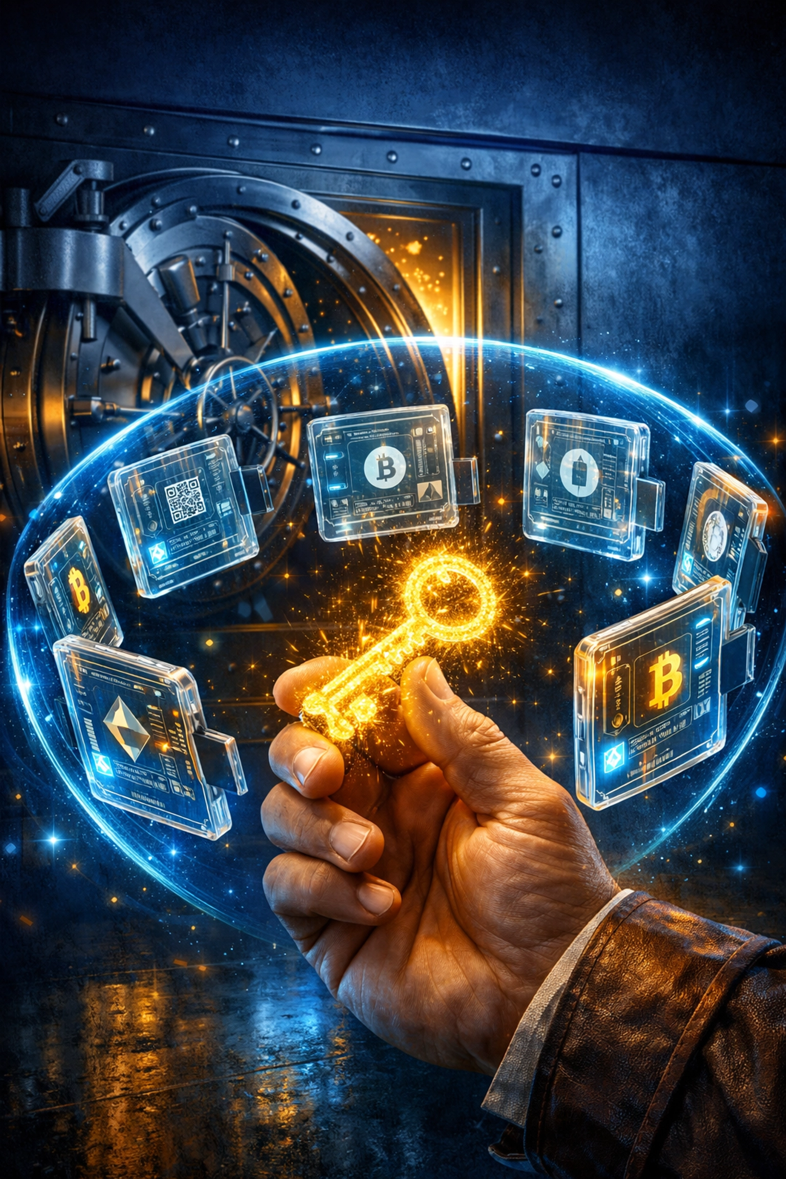 Self-custody crypto wallet with digital security key for merchant payment control