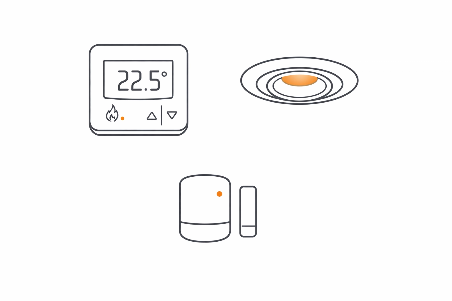 Smarte Home Komponenten wie Thermostate und Sensoren für die Installation in Wien