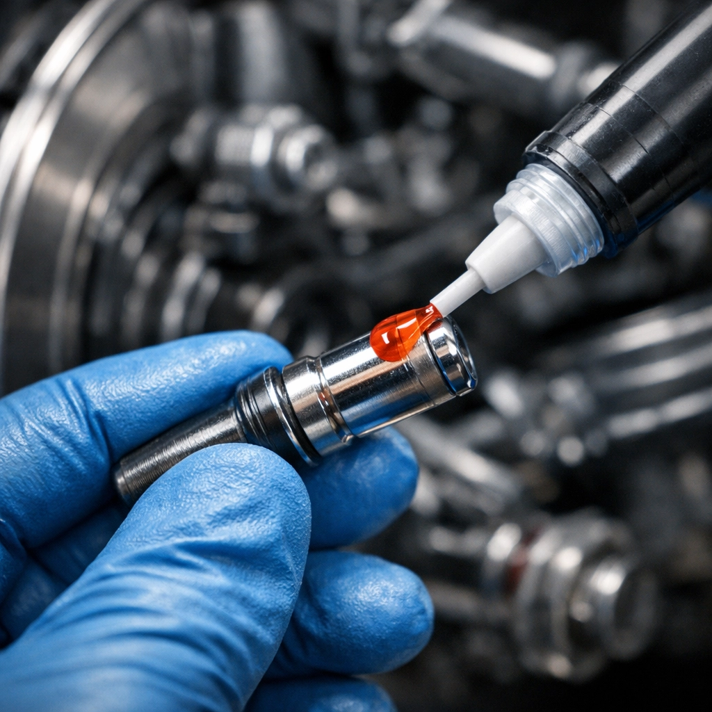 A technician lubricating brake caliper slide pins during a high-quality car repair in Burnside.
