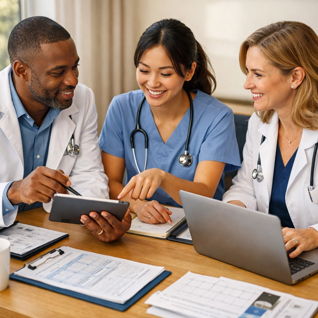 Licensed healthcare providers reviewing patient information for 24/7 online treatment