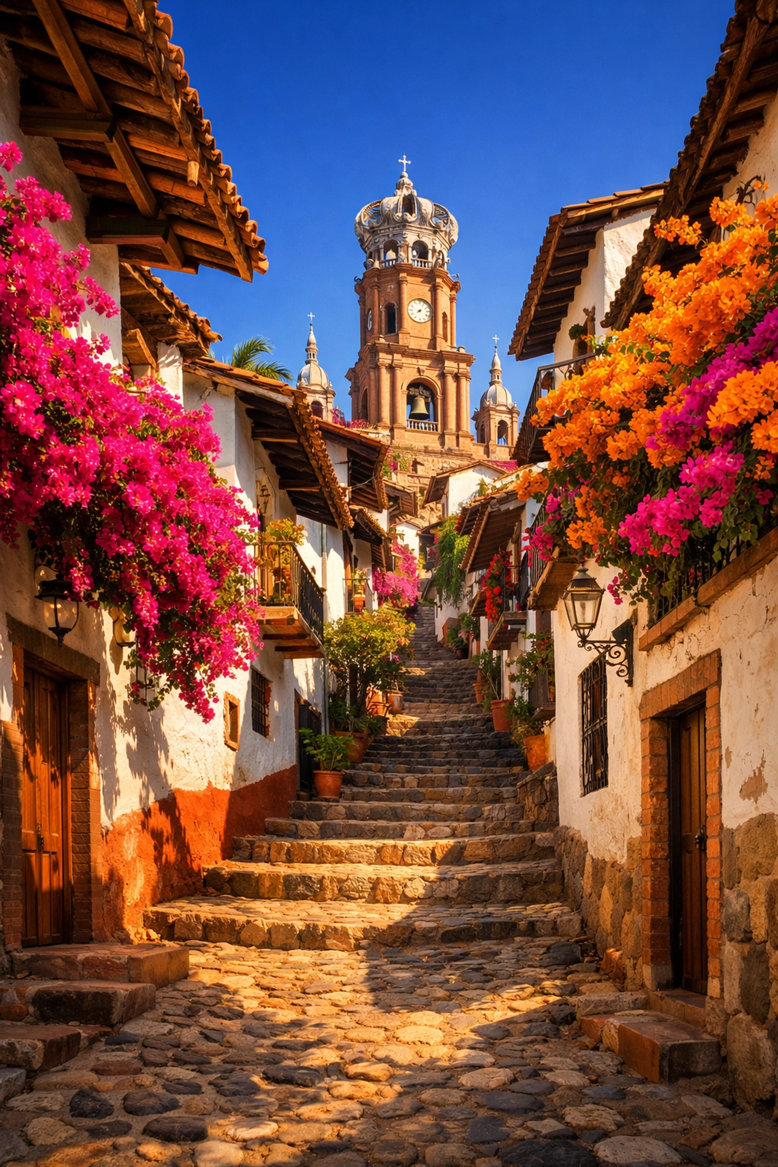 Authentic Gringo Gulch alleyway in Old Town, perfect for those booking condo rentals in Puerto Vallarta Mexico.