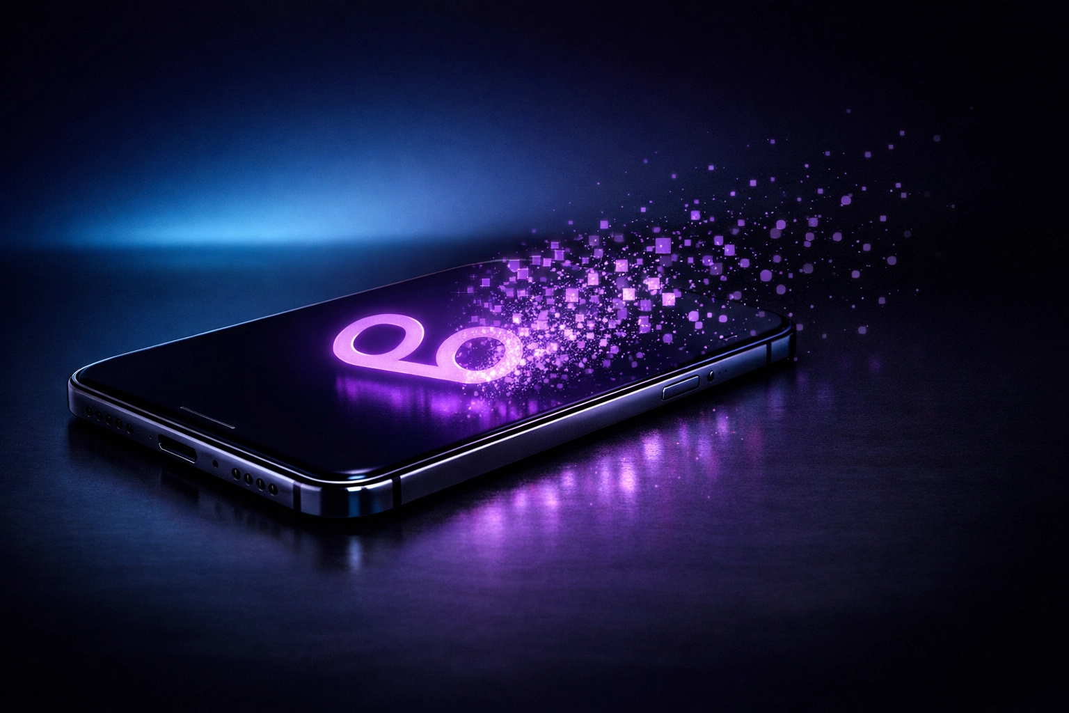 Voicemail icon dissolving into darkness representing obsolete business phone technology