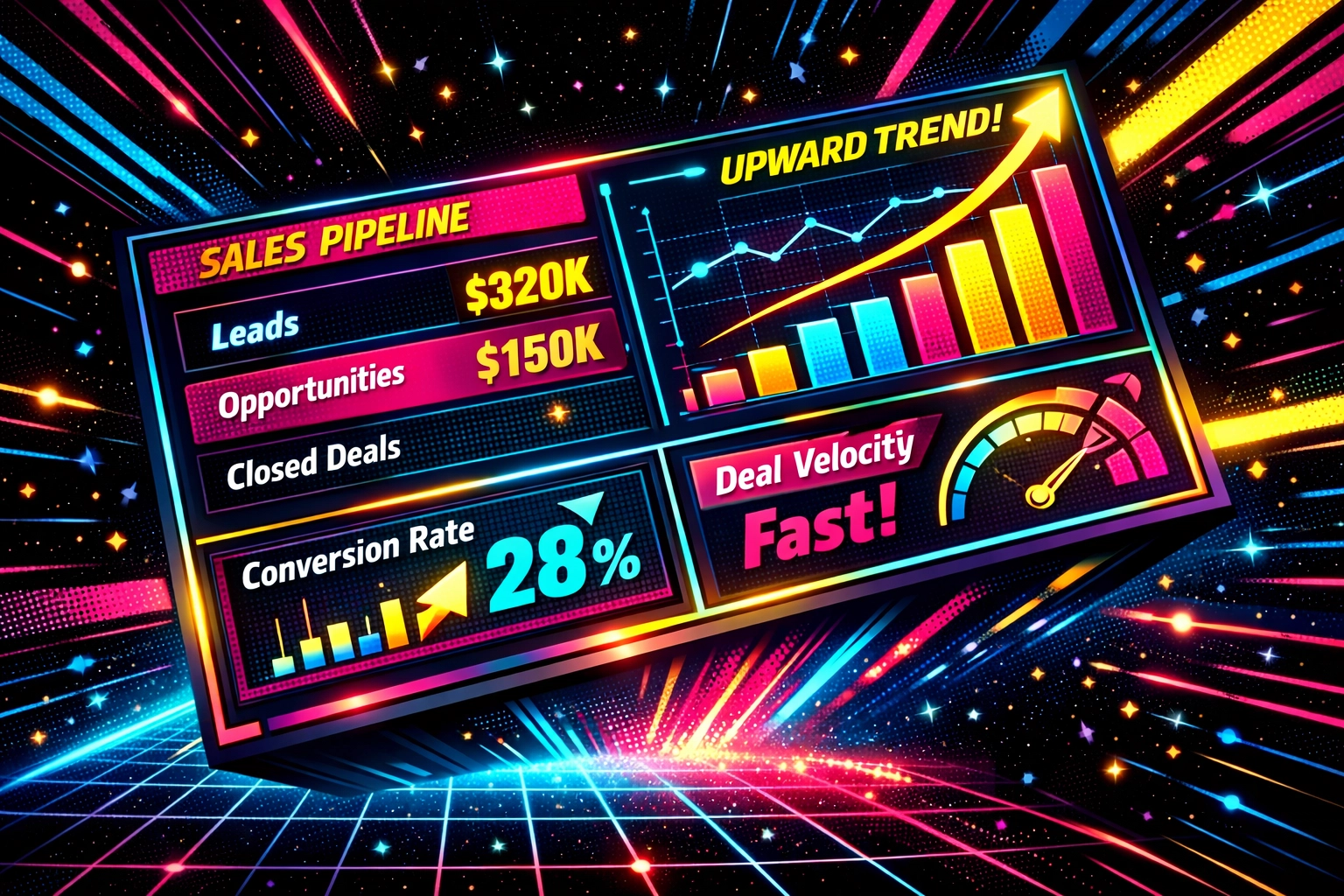 Sales automation dashboard displaying pipeline metrics and growth analytics