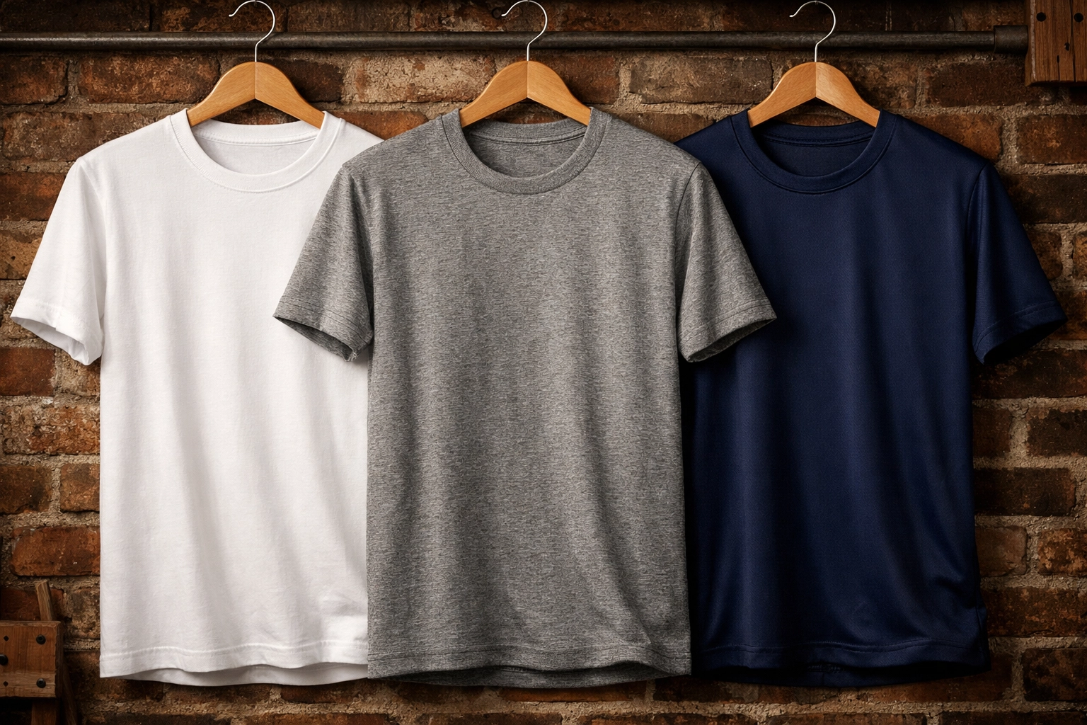 Blank t-shirts in cotton, polyester, and cotton-blend fabrics for DTF printing