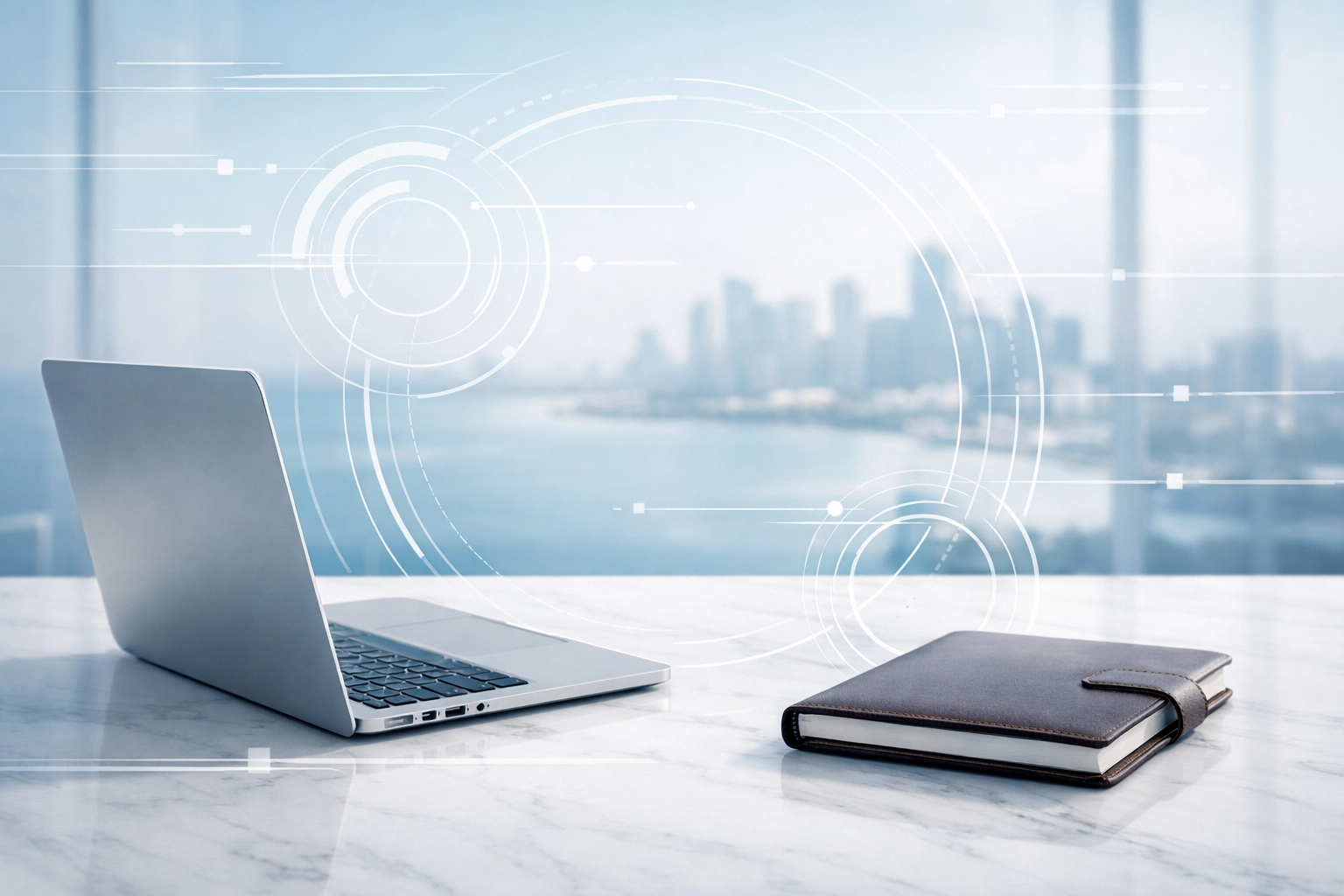 Modern legal workspace and laptop representing the organized DUI defense strategy of Coastal Virginia Law.