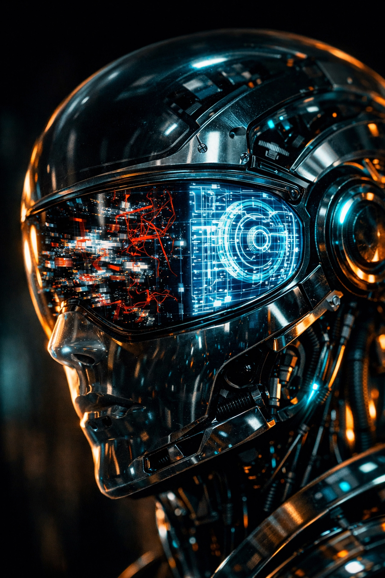 Visualizing AI data streams shifting from chaotic errors to clear business insights.