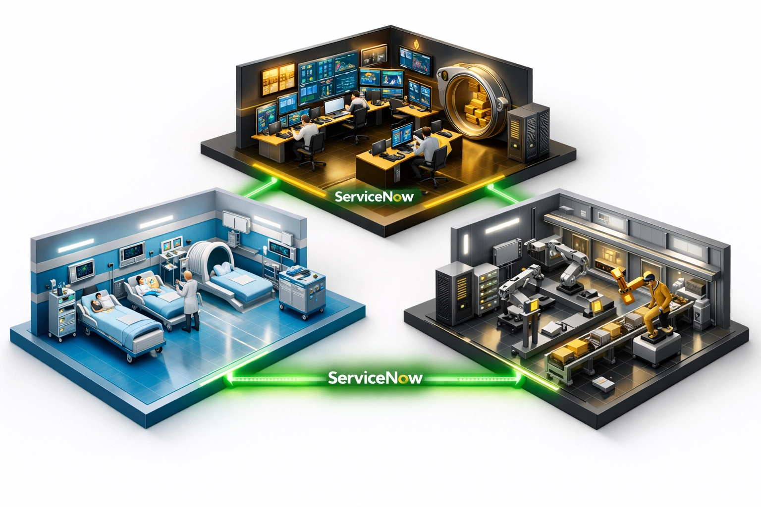 Industry-specific ServiceNow consulting services for healthcare, financial, and manufacturing sectors