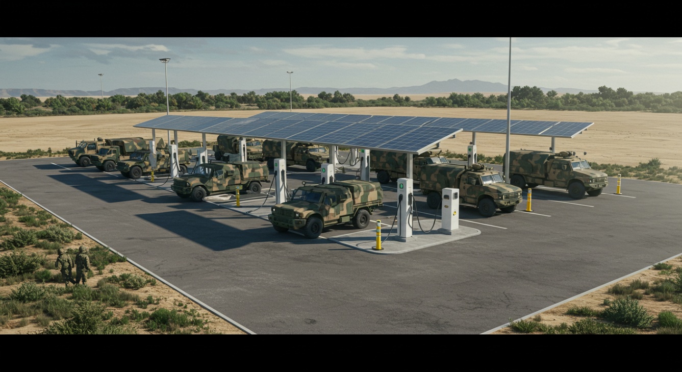 Solar Carport Military EV Charging Station