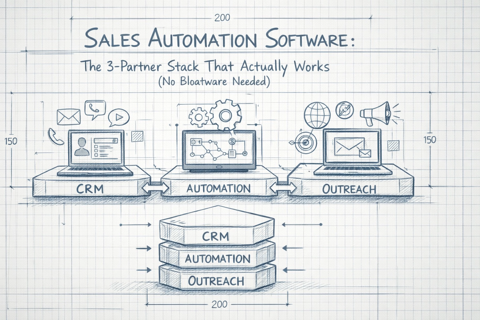 [HERO] Sales Automation Software: The 3-Partner Stack That Actually Works (No Bloatware Needed)