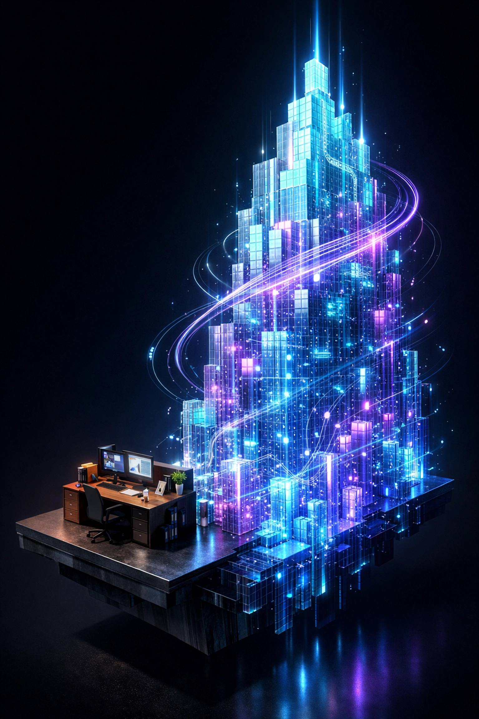 Digital infrastructure illustrating exponential business scaling through AI automation for small business.