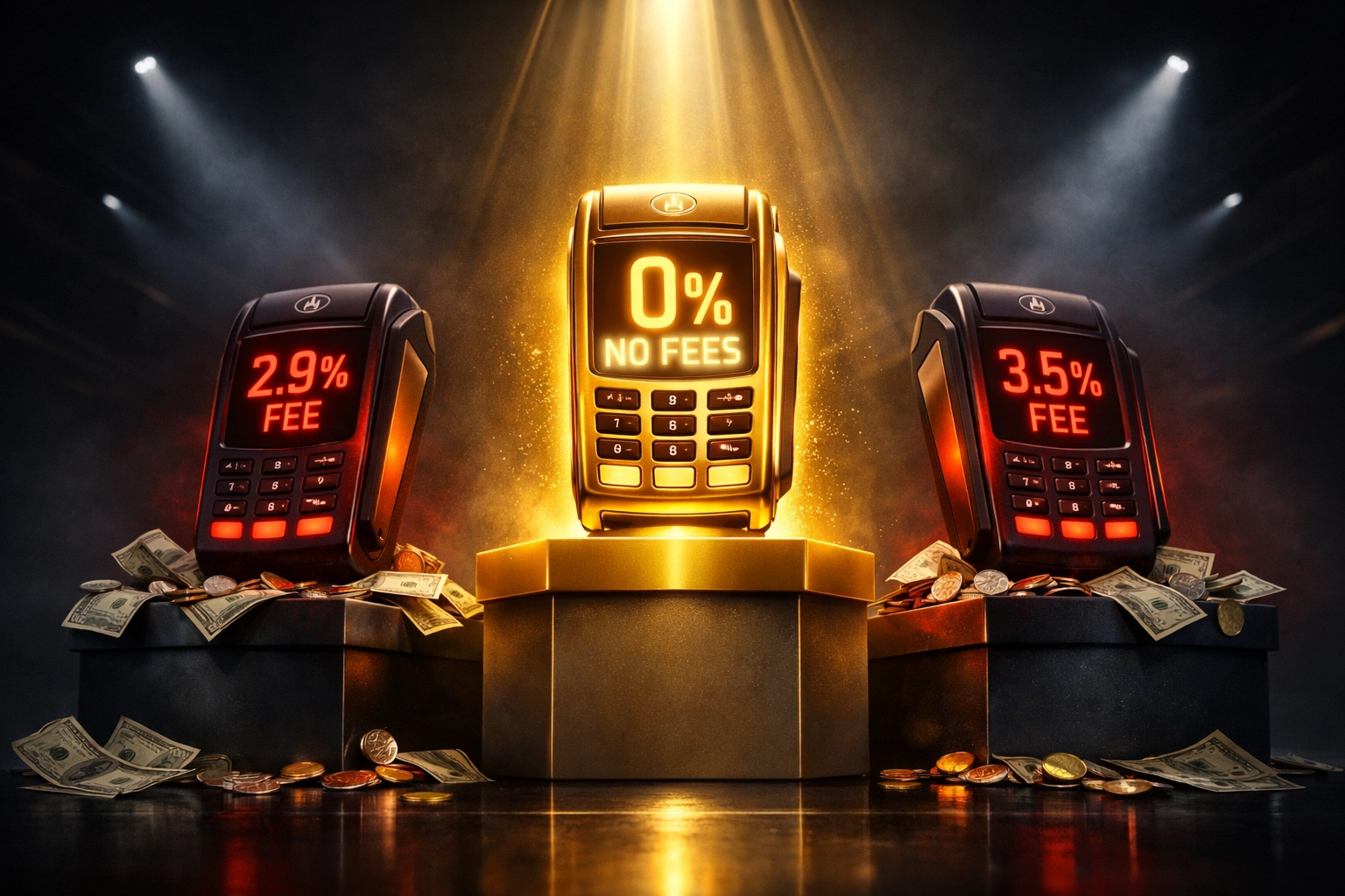 Crypto payment processor fee comparison showing NOWPayments, CoinPayments, and Larecoin zero-fee model