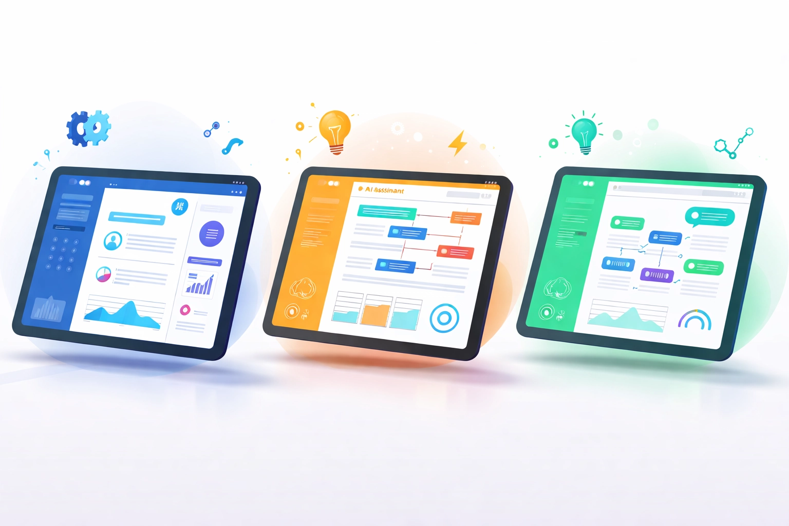 Comparison of three leading agentic AI platforms showing different dashboard interfaces