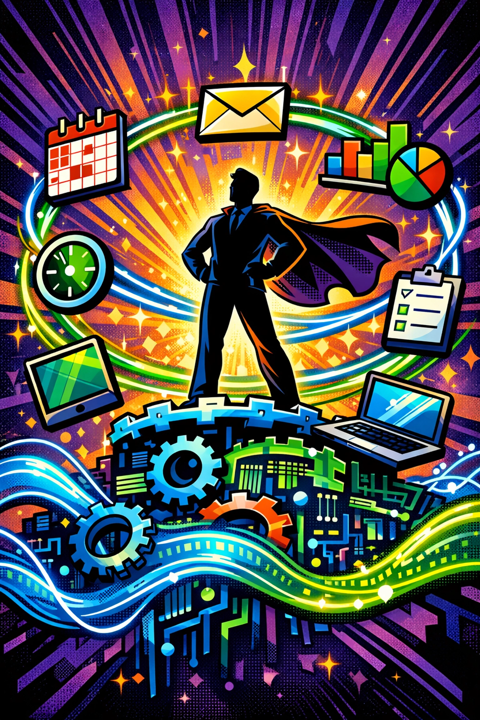 Solopreneur scaling business with automated systems and digital tools