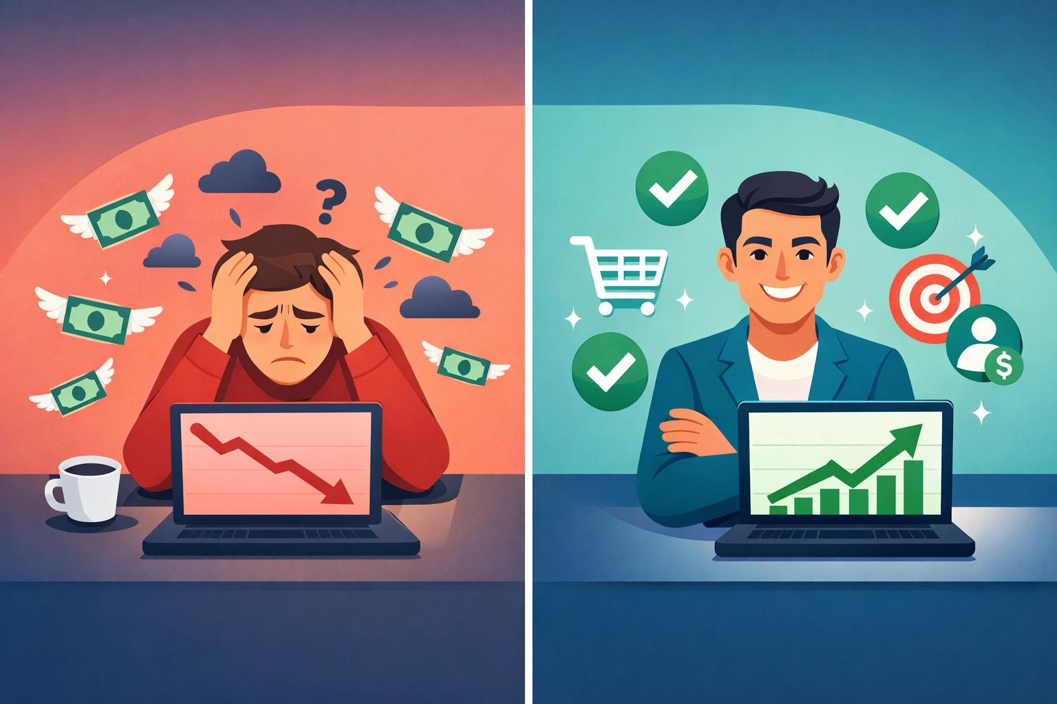 Tennessee business owner watching website conversions decline vs successful conversion growth