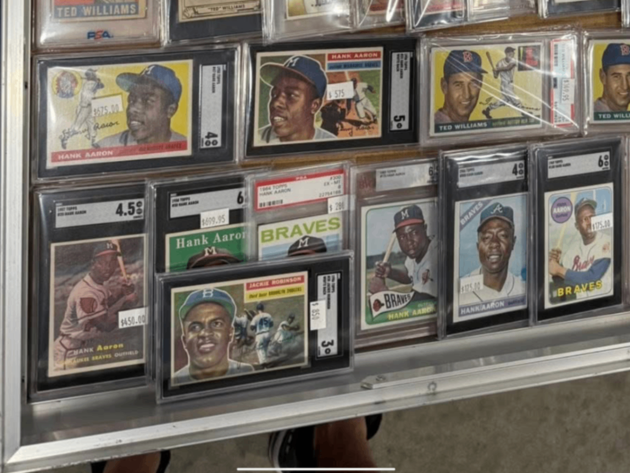 Vintage Graded Baseball Cards Display