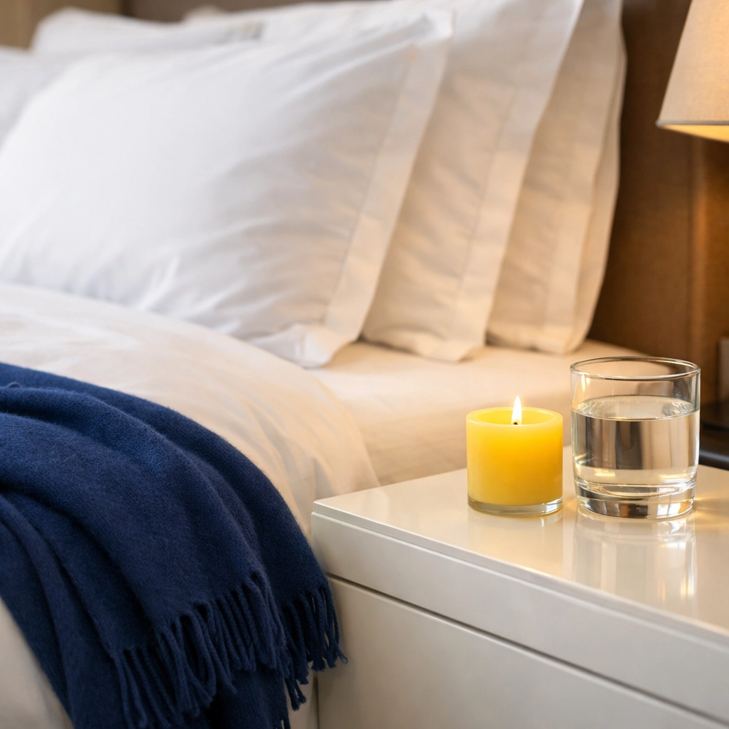 Dust-free bedroom after professional house cleaning Ashby MA service, featuring clean linens and surfaces.