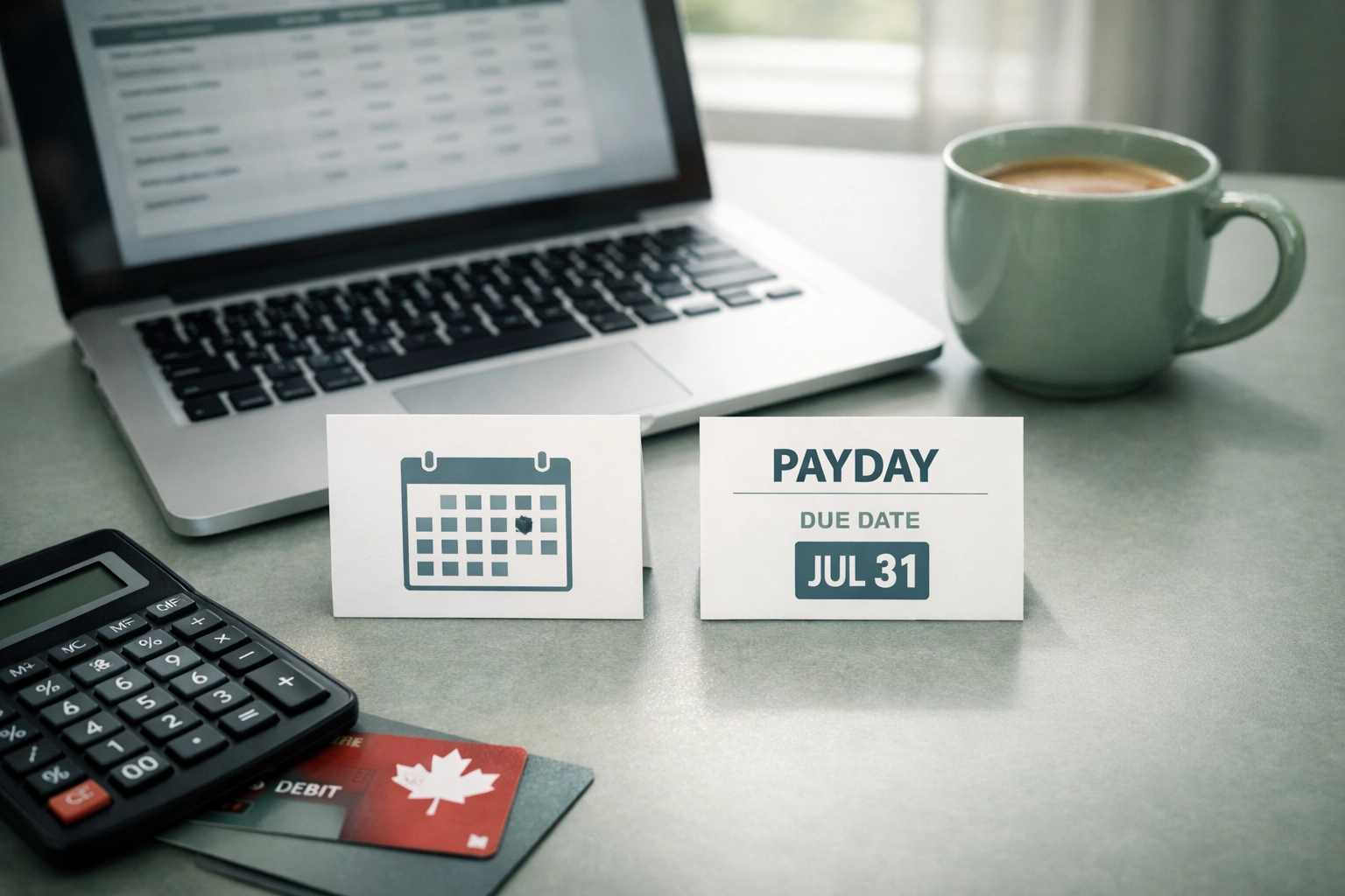 Comparison of installment loans in Canada and payday loans on a clean professional desk.