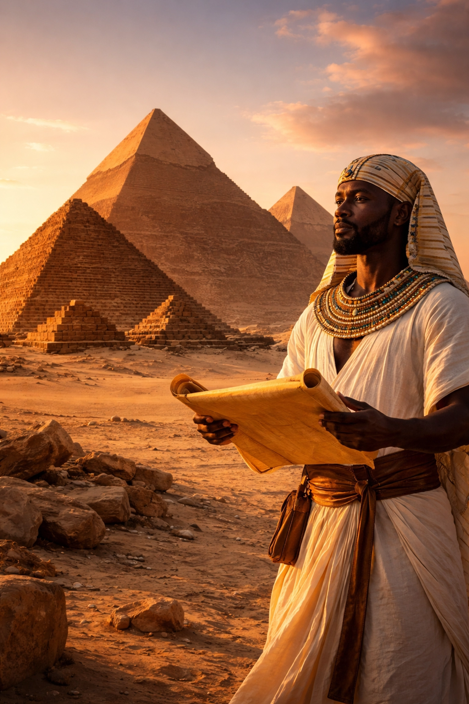 Black History Matters: How Pre-Slavery Greatness Fuels the Modern Black-Owned Business Movement Black Egyptian scholar at the Pyramids of Giza reflects Ancient Kemet’s economic and educational achievements