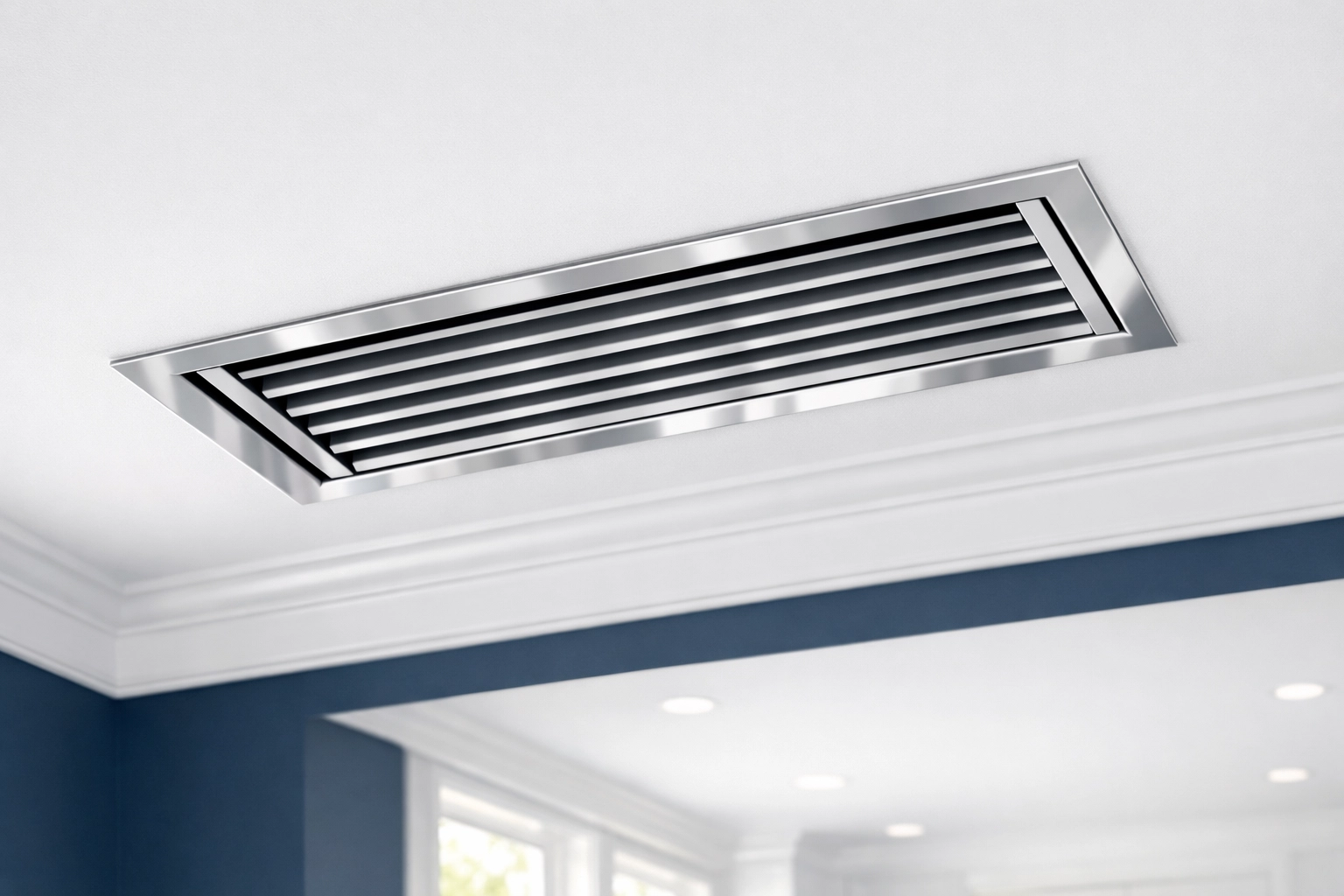 Clean HVAC vent in a luxury Wellesley home after a professional post-construction cleaning service.