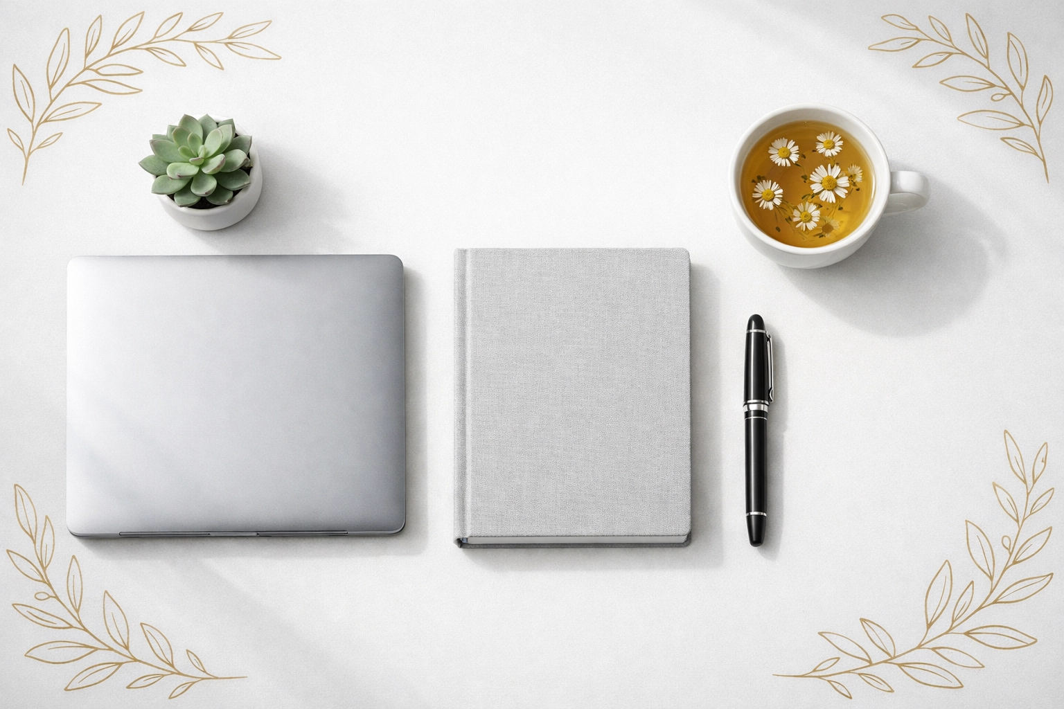 Espace de travail minimaliste illustrant la clarté décisionnelle et l'organisation