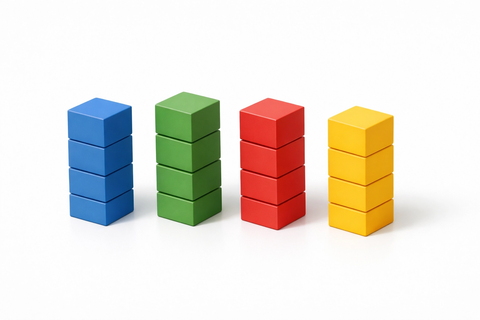 Clean geometric blocks representing organized folders for a categorized library of canned responses.