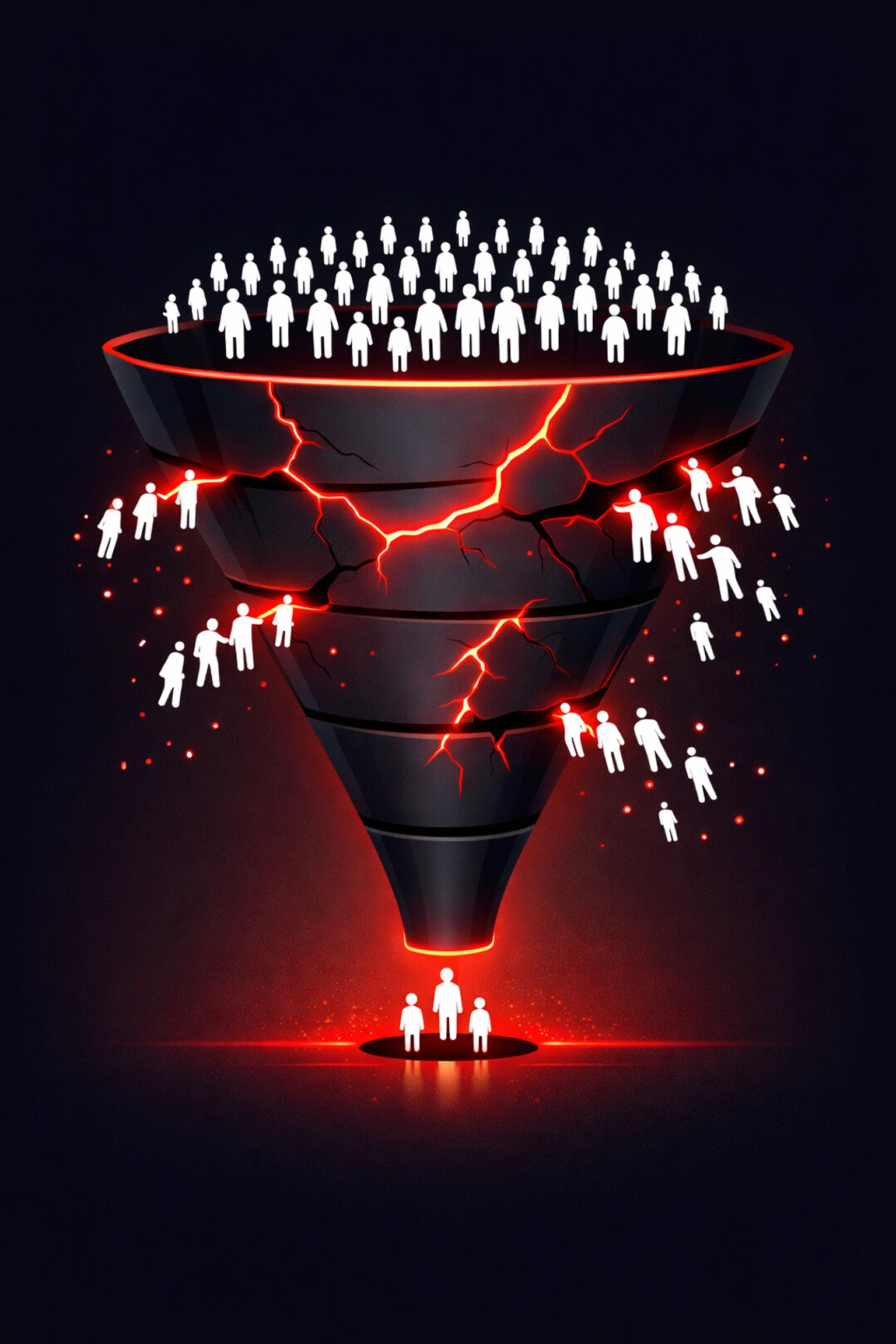 Website conversion funnel showing mobile visitors leaving due to poor mobile optimization