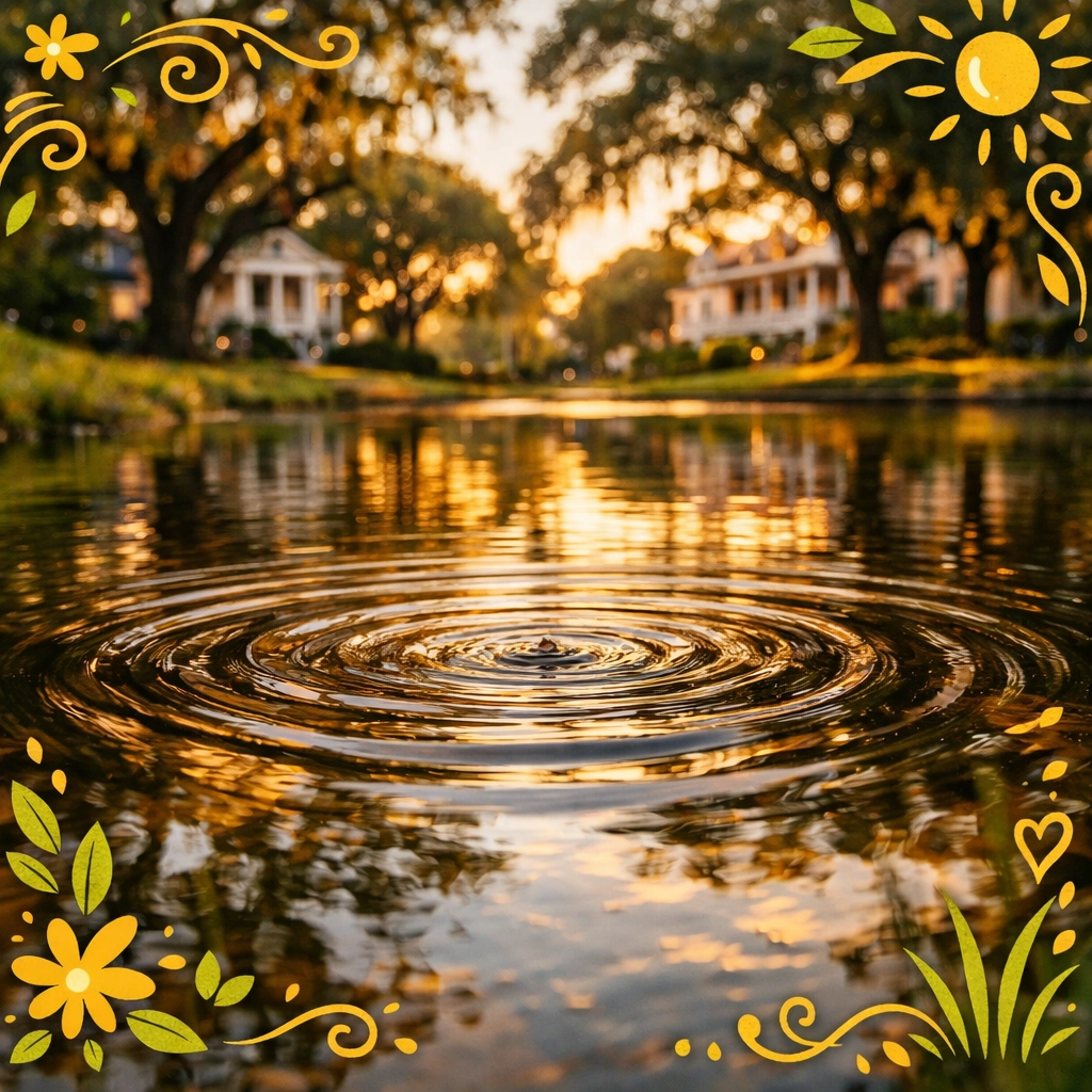 Ripples on water symbolizing how Marietta Square developments affect surrounding home values