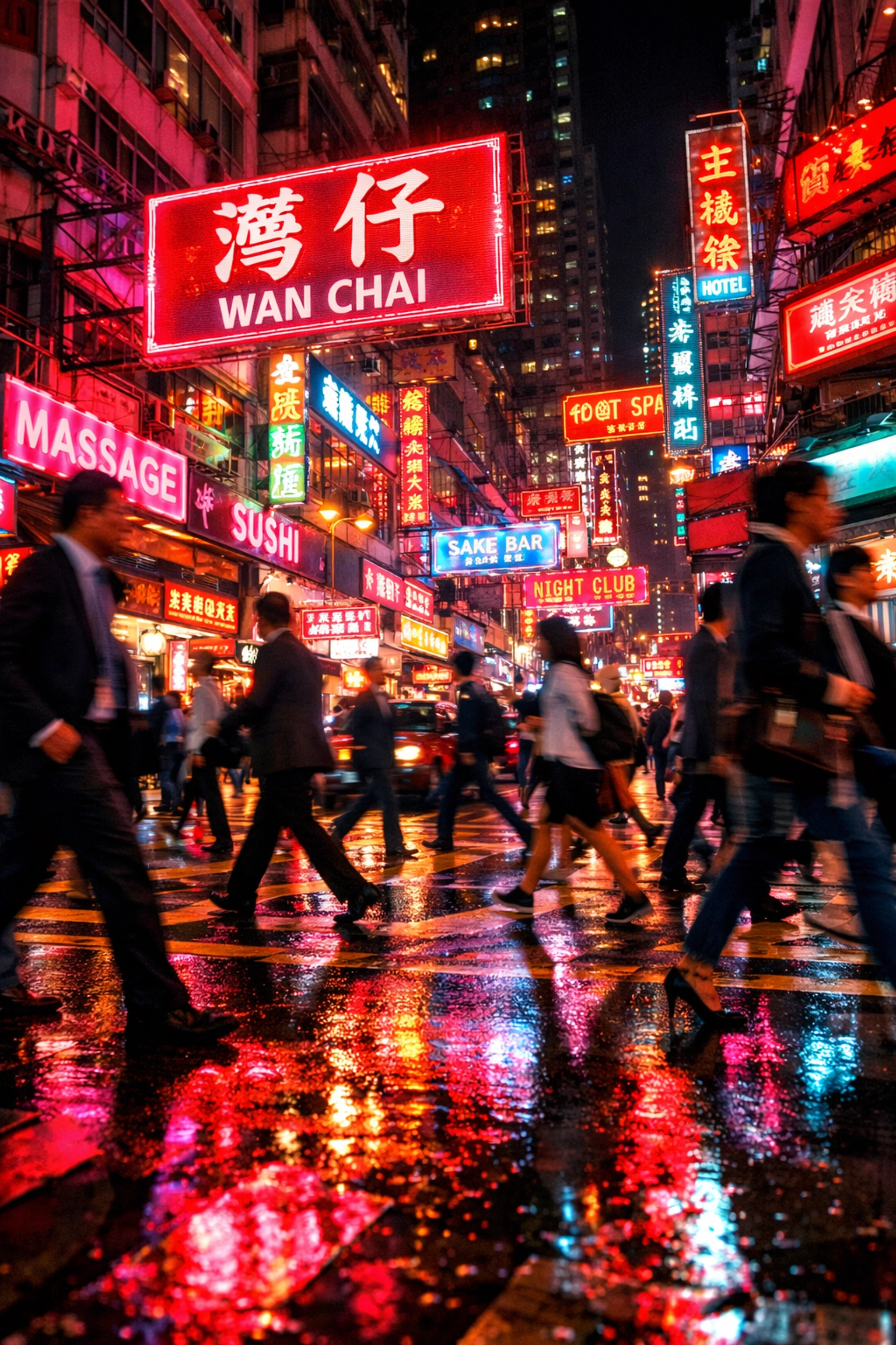 Hong Kong neon city street at night representing the 24/7 global business cycle and time zone management.