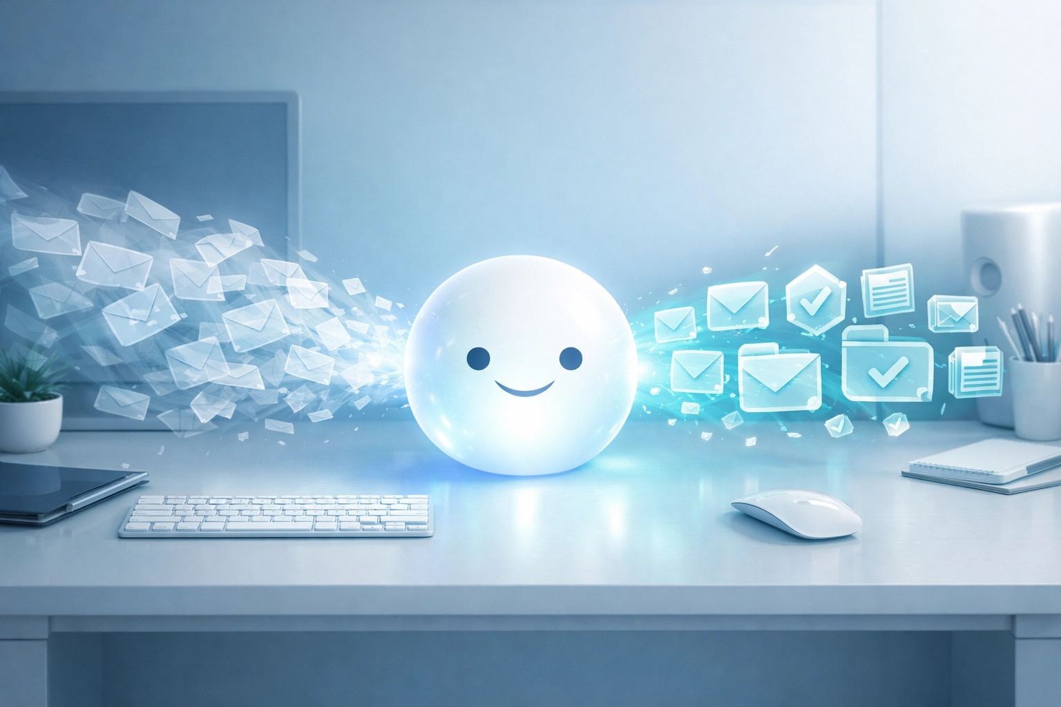 AI agent efficiently organizing customer emails and inquiries to improve small business response times.