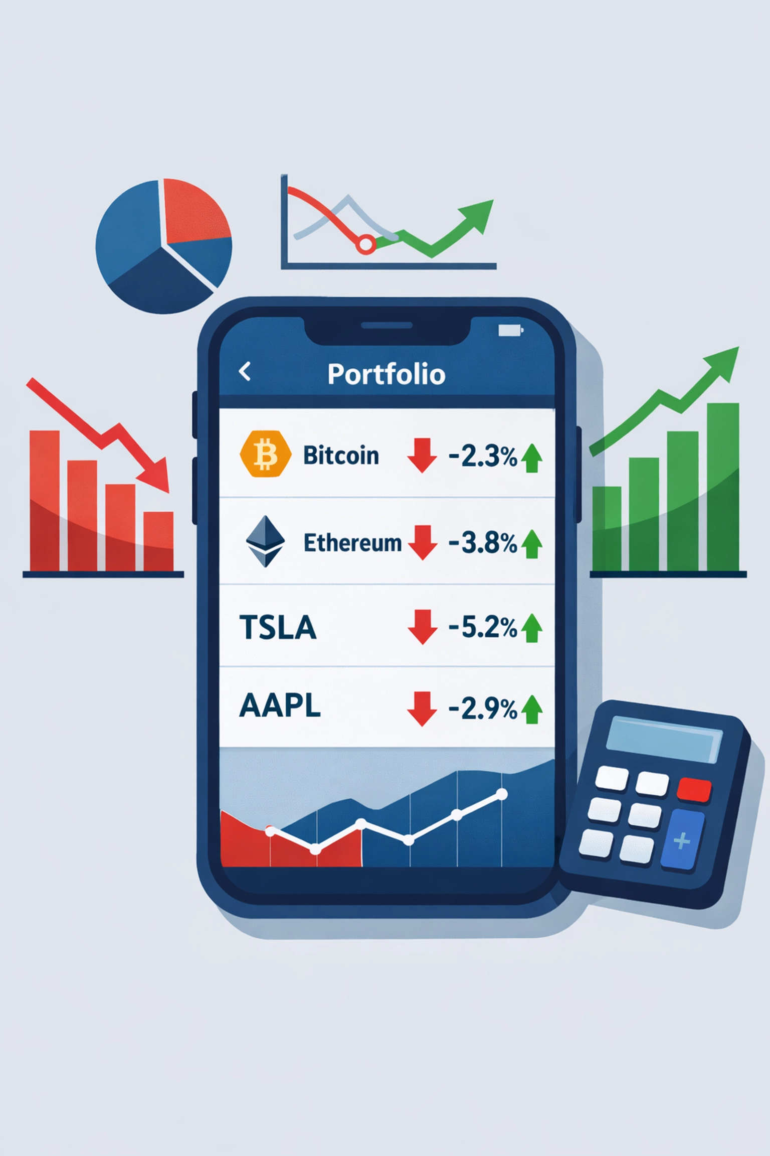 Tax loss harvesting strategy showing investment portfolio with gains and losses for New Haven filers