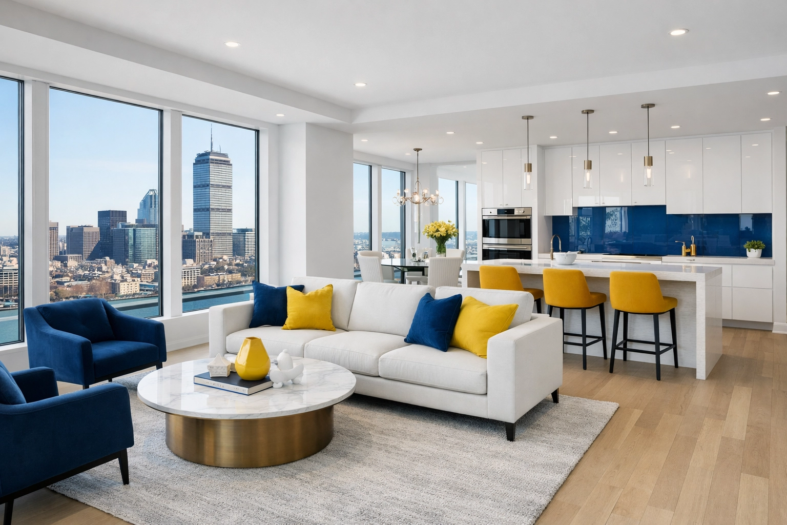 Dust-free luxury apartment after specialized post-construction cleaning services near me in Boston.