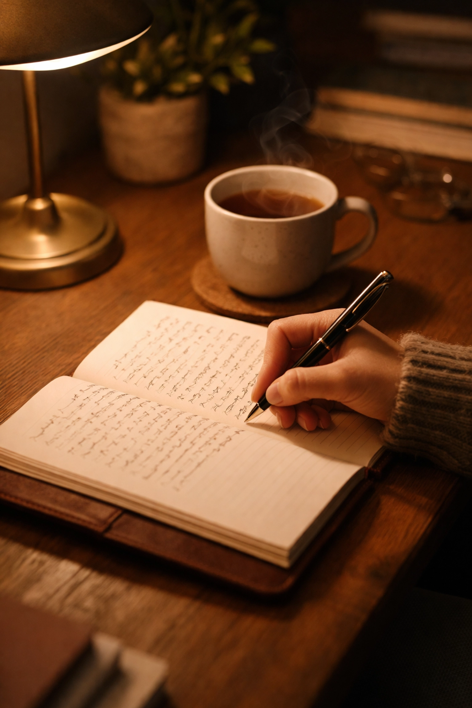 Valaki gondosan jegyzetel naplóba, önreflexióval vizsgálja a pornóhasználat kiváltóit.