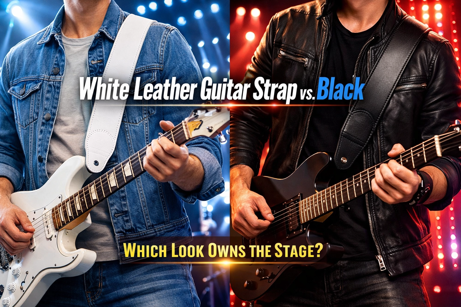 [HERO] White Leather Guitar Strap vs. Black: Which Look Owns the Stage?