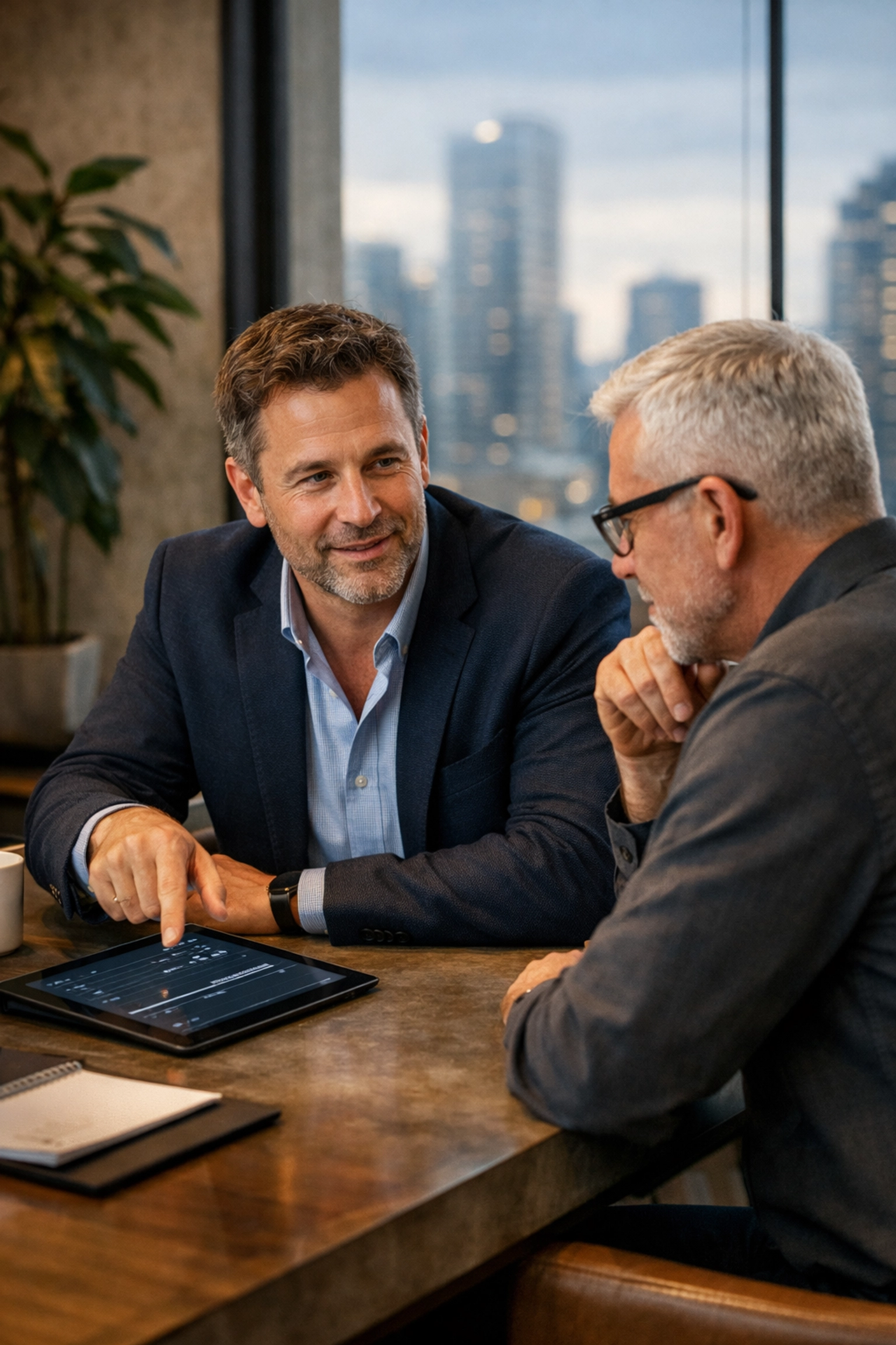 ServiceNow implementation partner discussing a strategic roadmap and KPIs with an IT executive.