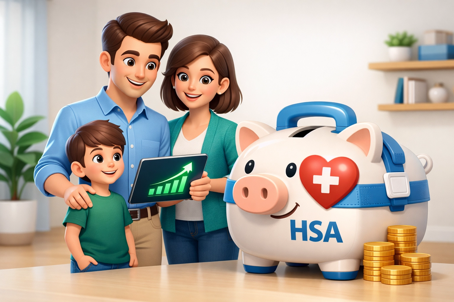 Family monitoring growth of their Health Savings Account for medical expenses following 2026 rule changes.
