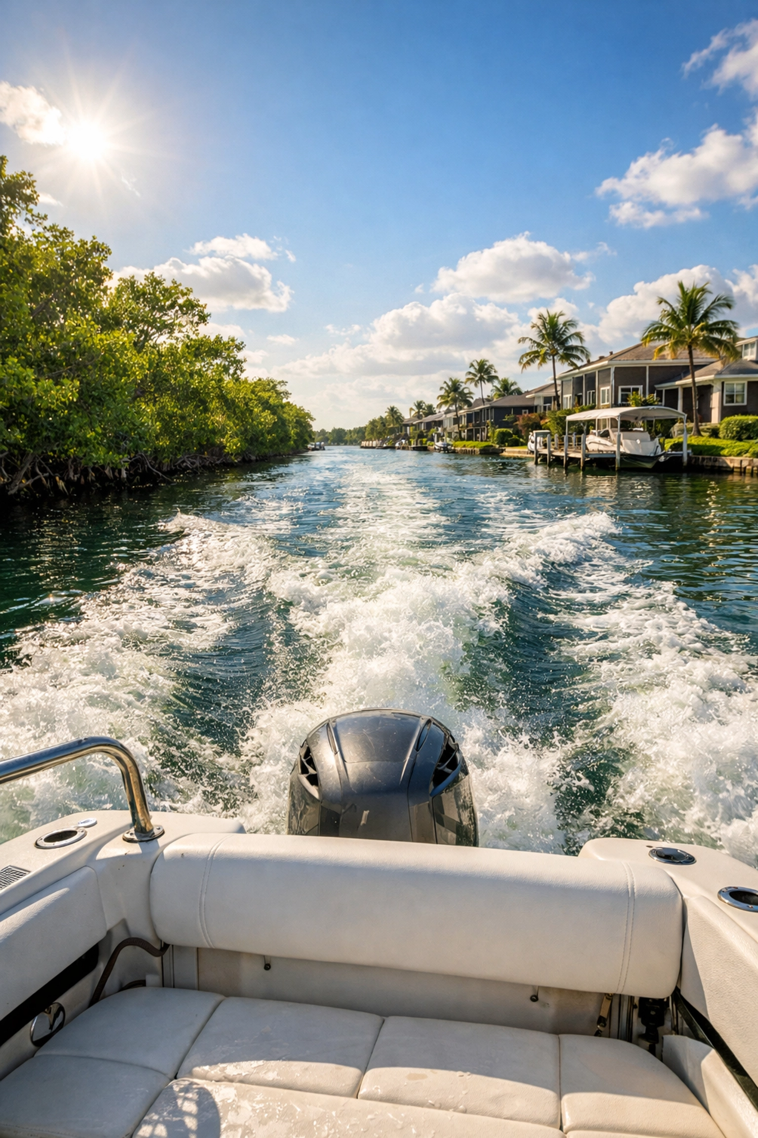 Boating through the saltwater canals and mangroves of Northwest Cape Coral’s quiet neighborhoods.