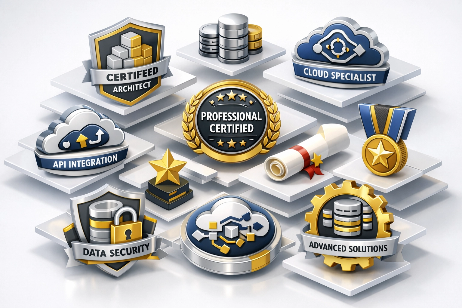 ServiceNow technical certifications and partner credentials display showing ITOM and ITAM expertise