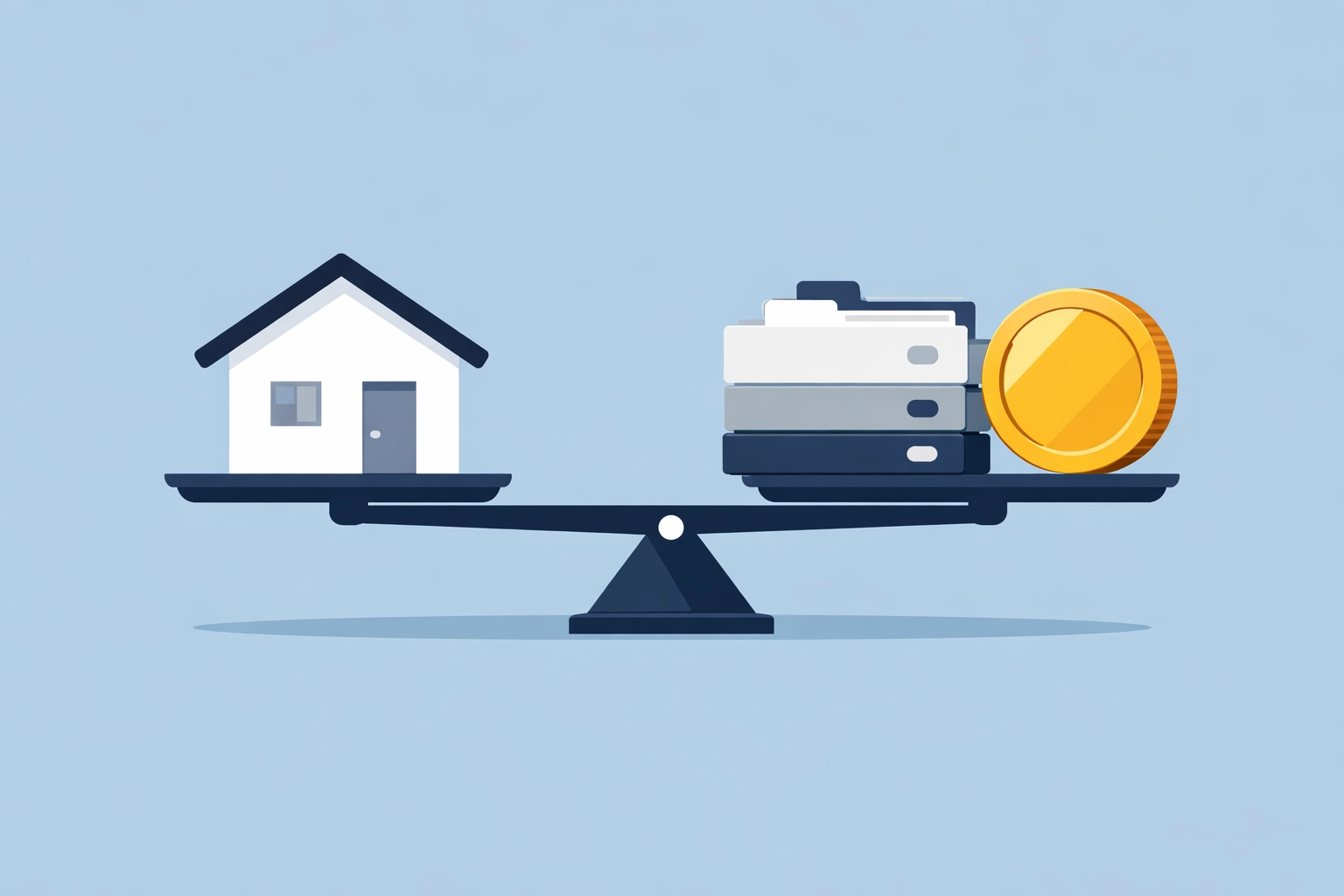 Balanza simbolizando la capacidad de pago y estabilidad financiera para hipoteca.