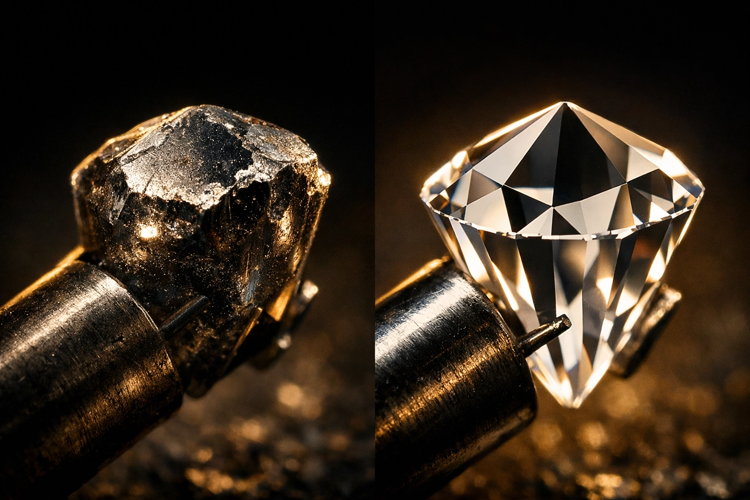 Comparison of worn vs new turntable stylus tips showing damage and wear on needle