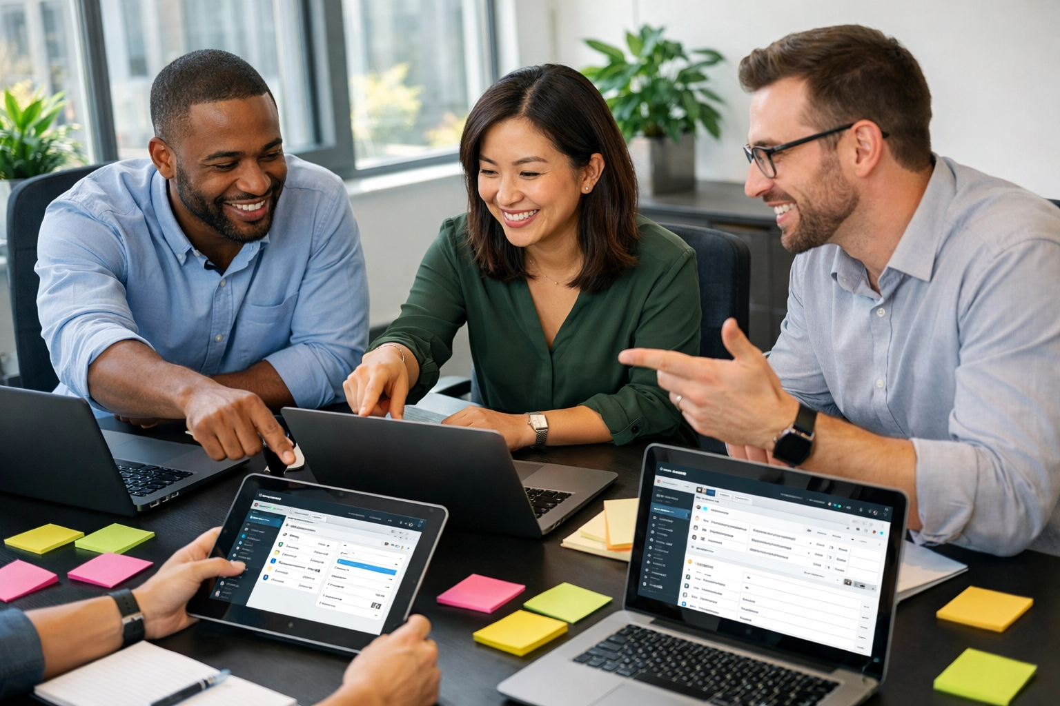 ServiceNow implementation partner consultants collaborating on ITOM optimization strategy