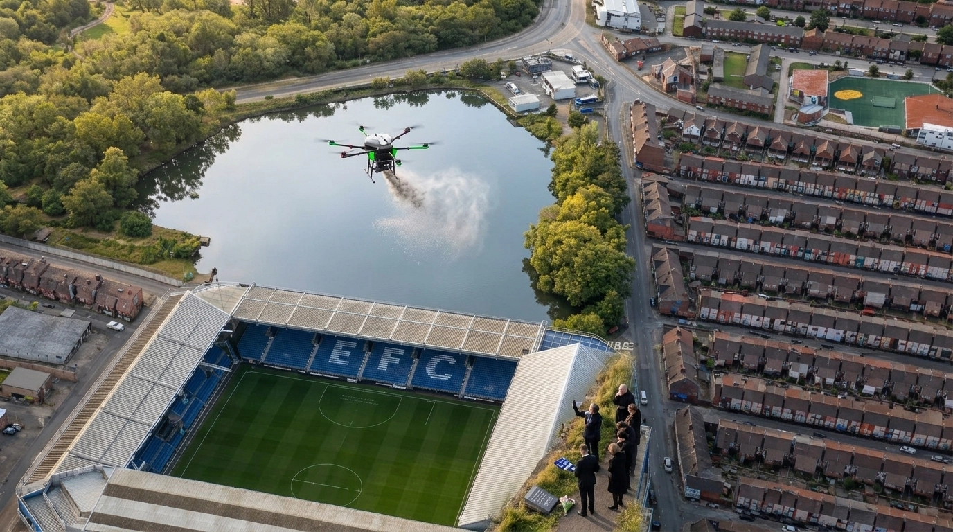 A serene ceremony over the Leeds and Liverpool Canal