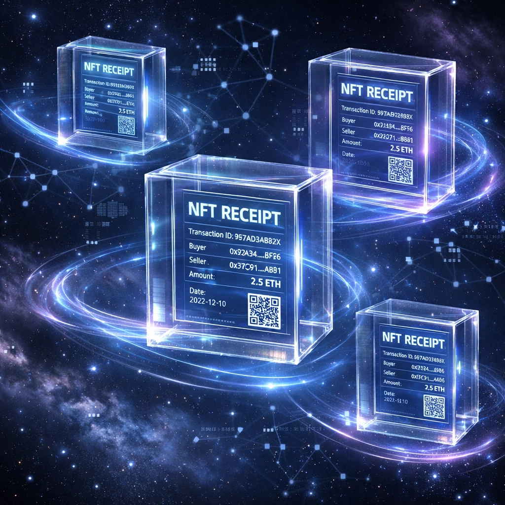 NFT receipt blockchain technology providing immutable transaction records for crypto merchants