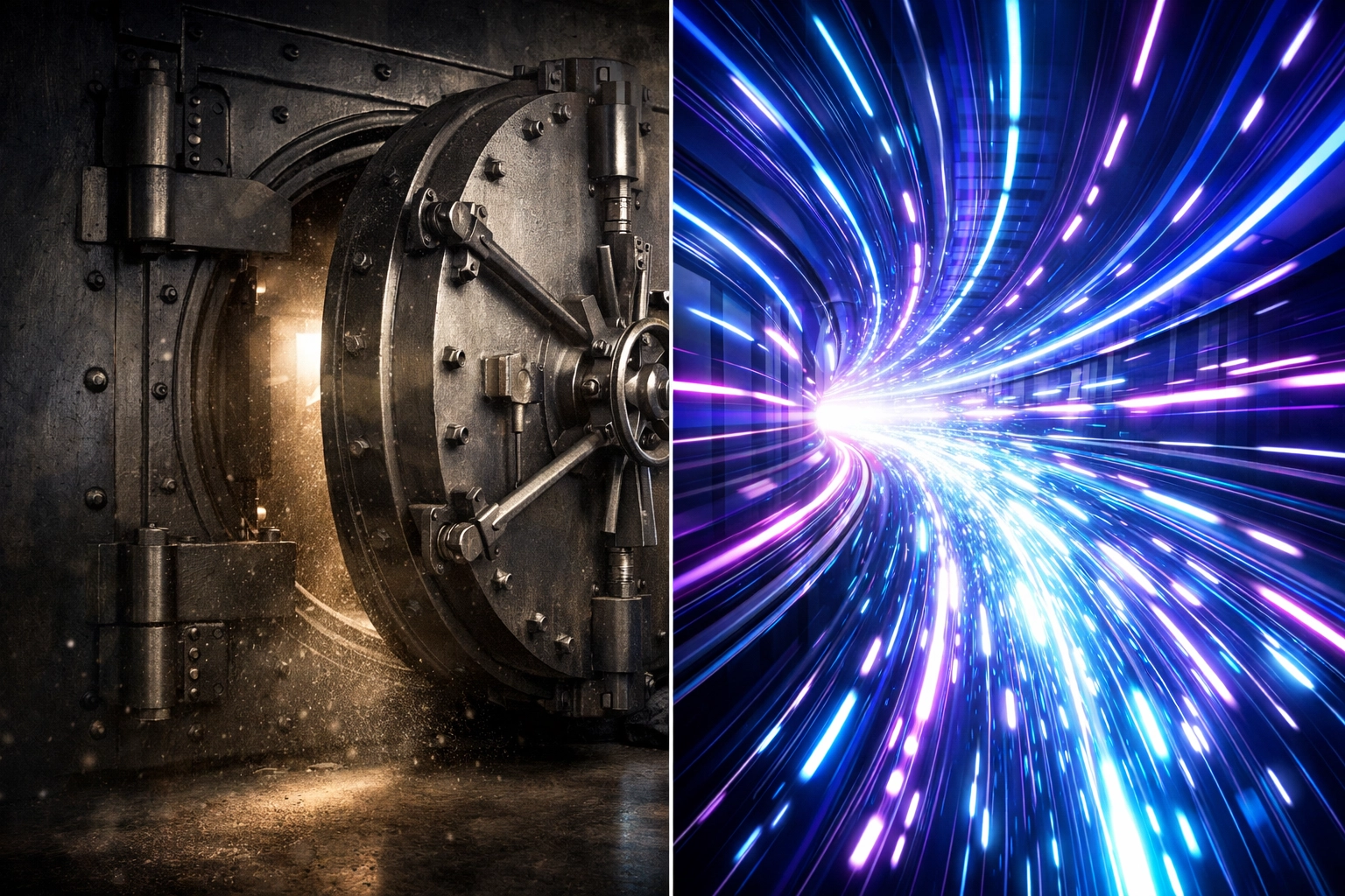 Fast blockchain settlement speed visualization comparing traditional vs Larecoin transaction processing
