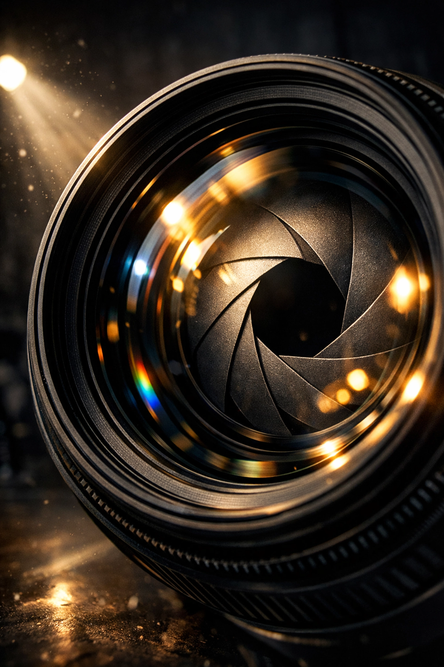 Close-up of a camera lens aperture iris illustrating a key element of mastering manual mode.