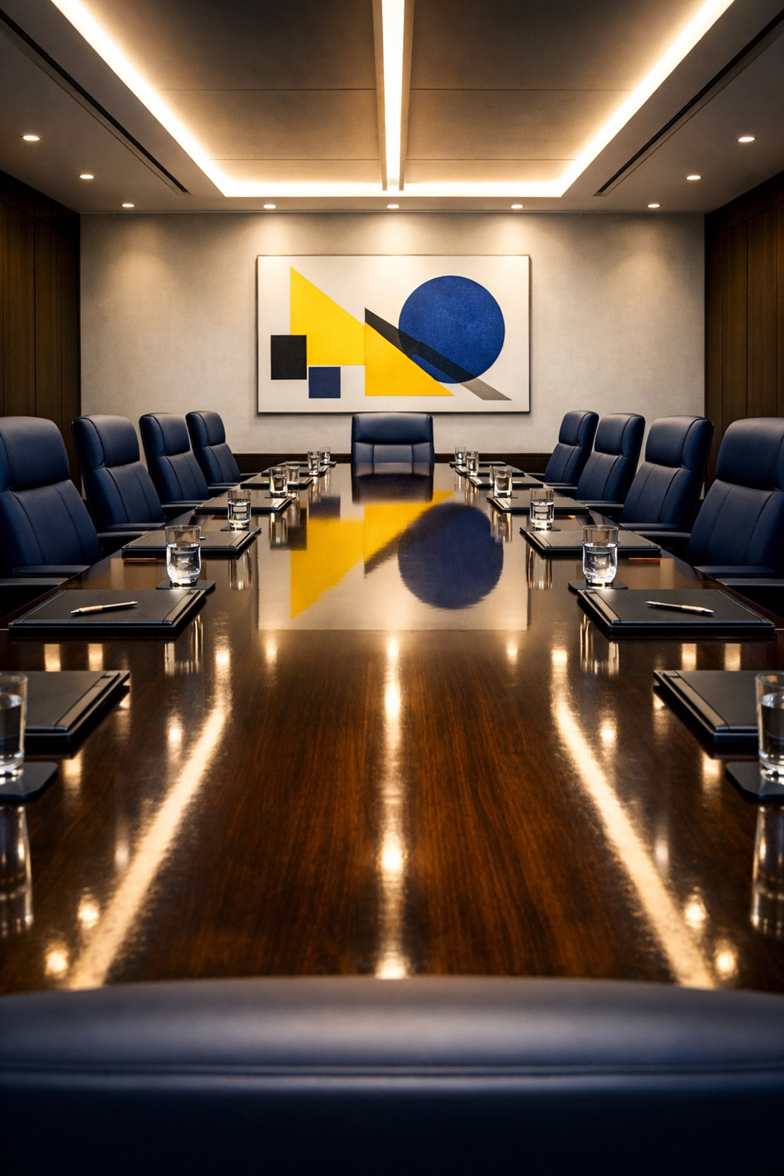 Spotless executive conference room in Wilmington reflecting high standards of professional office cleaning.